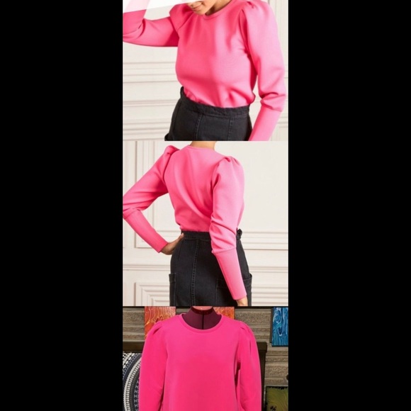Stella and Dot hot pink puff sleeve pullover size S - Picture 3 of 8